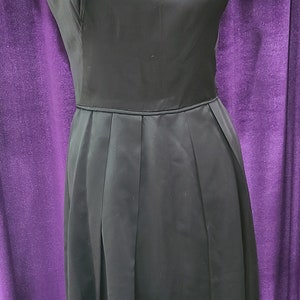 Vintage Black Satin Cocktail Dress, ca 1950s