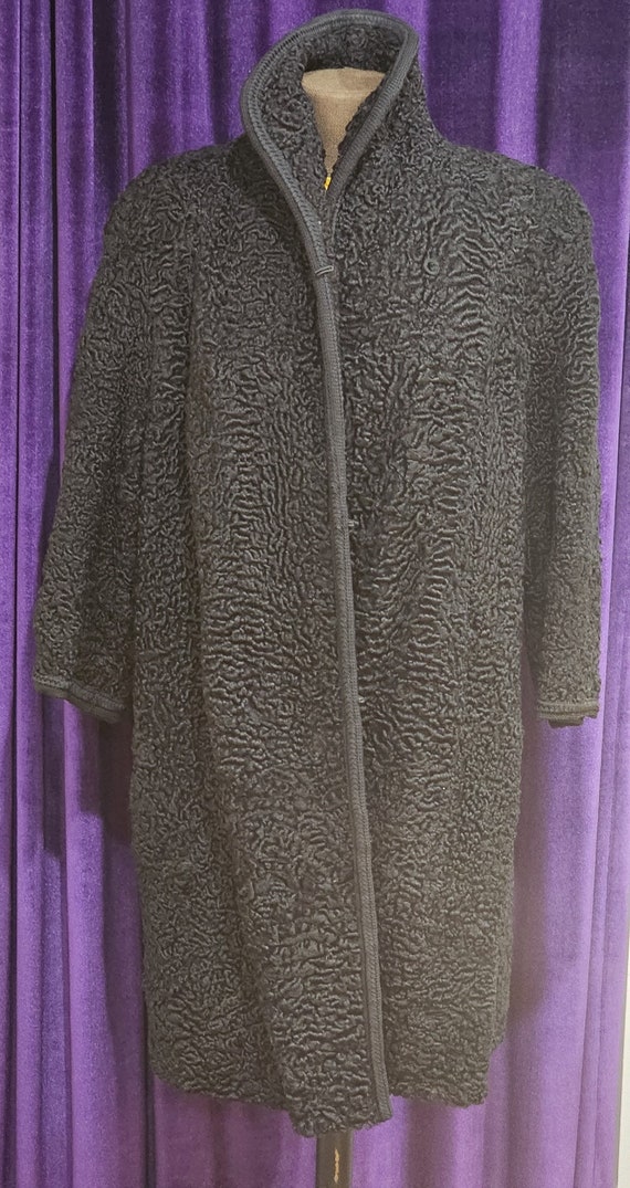 1960s Vintage Black Persian Lamb Fur Coat