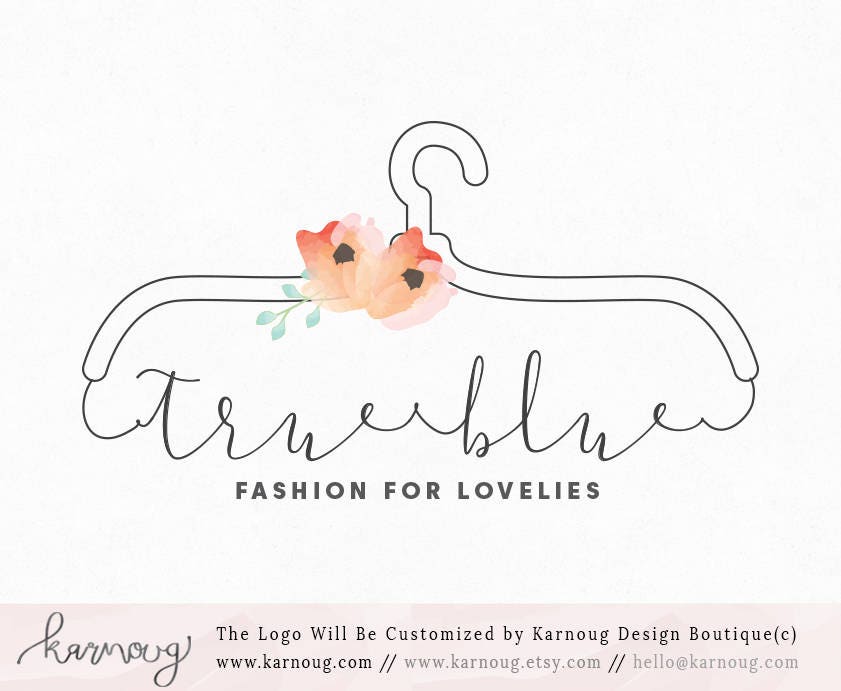 Fashion Logo Hanger Logo Boutique Logo Flower Logo Premade | Etsy