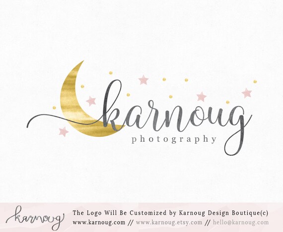 moon logo stars logo boutique logo photography logo premade etsy etsy