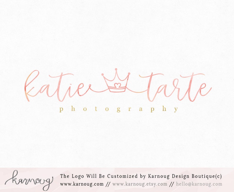 Crown Logo Tiara Logo Boutique Logo Photography Premade Logo Etsy