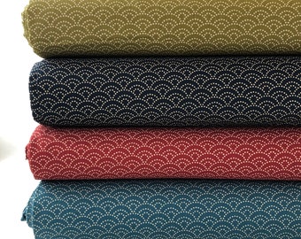 17.90 Eurmeter Japan fabric traditional cotton by the metre 50 cm x 110 cm Seigaiha midi red D1103a