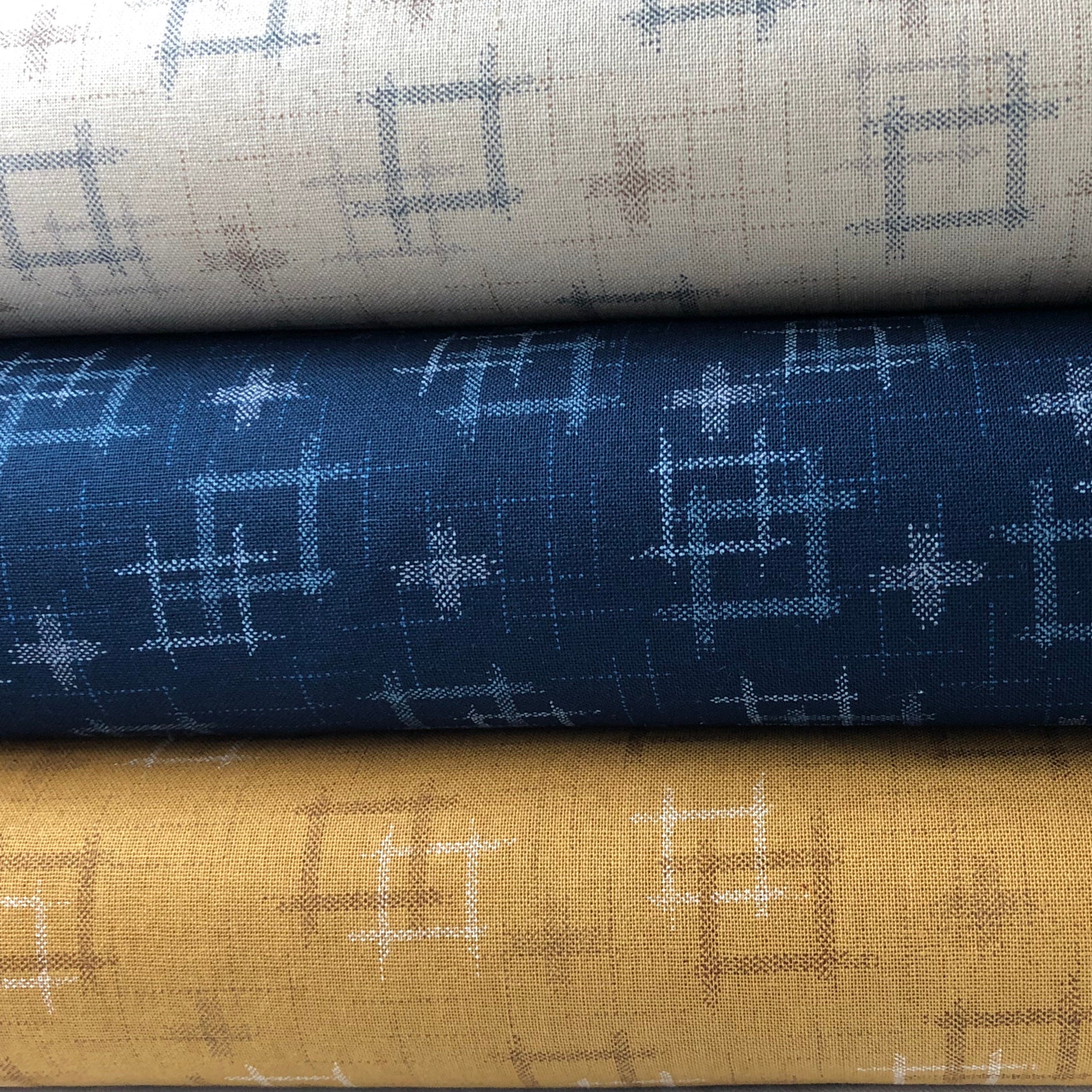 Kasuri Crosshatch Print - Traditional Japanese Fabric - 100% Cotton -…