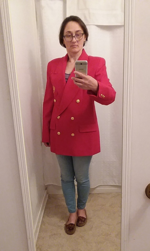 Vintage Danielle Martin Red 100 % Wool Club Style 