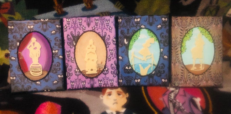 Haunted Mansion Inspired 5x7 Stretch Portraits GITD Canvases image 5