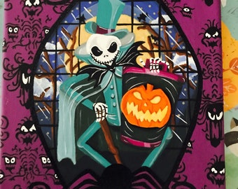 Haunted Mansion Jack Skellington Hat Box Ghost Inspired Painting