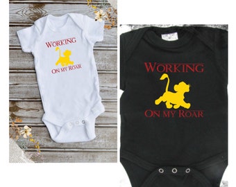 Disney Lion King Working On My Roar Inspired Baby Onsie