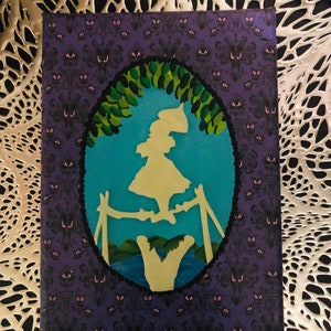 Haunted Mansion Inspired 5x7 Stretch Portraits GITD Canvases Tightrope Girl