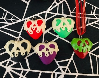 Snow White Poison Apple Inspired Heart Necklace