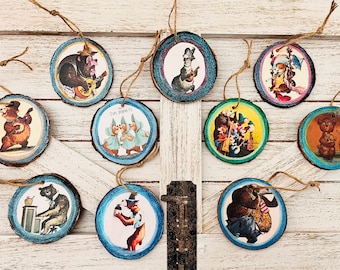 All 10 Country Bear Jamboree Inspired Double Sided Wood Christmas Ornaments