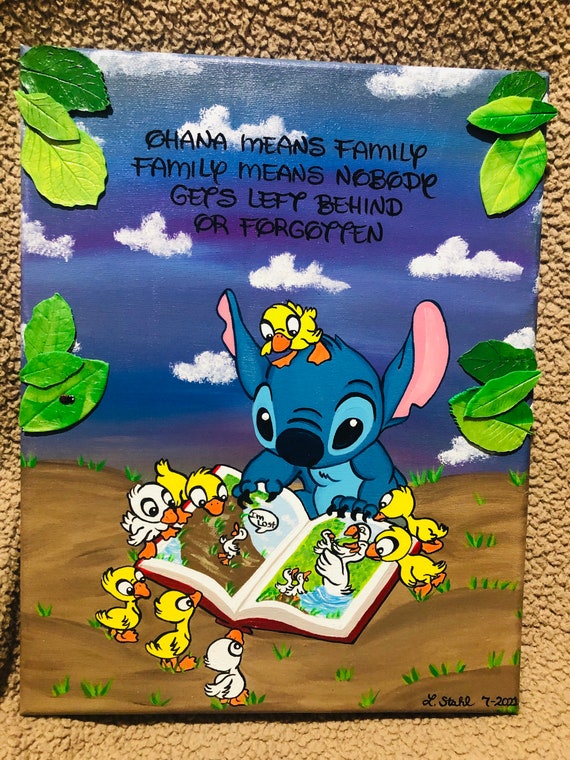 DIY Stitch painting from Lilo & Stitch. Disney inspired canvas painting.