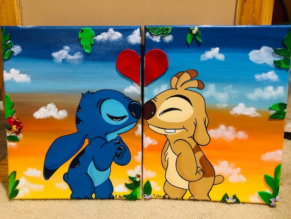 Stitch canvas  Disney canvas paintings, Diy canvas art, Mini canvas art