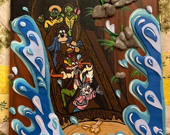 Customizable Splash Mountain Canvas 3D Painting