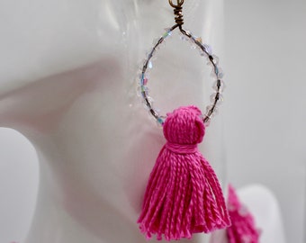 Tassel crystal earrings