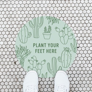 Plant Your Feet Here 6 Feet Apart Succulent Social Distance Floor Decal Sticker