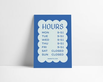 Bubble Whimsical Business Hours Open Vinyl Decal Sticker Sign