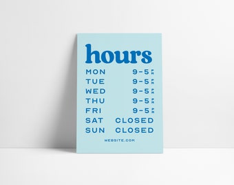 Modern Business Hours Open Vinyl Decal Sticker Sign