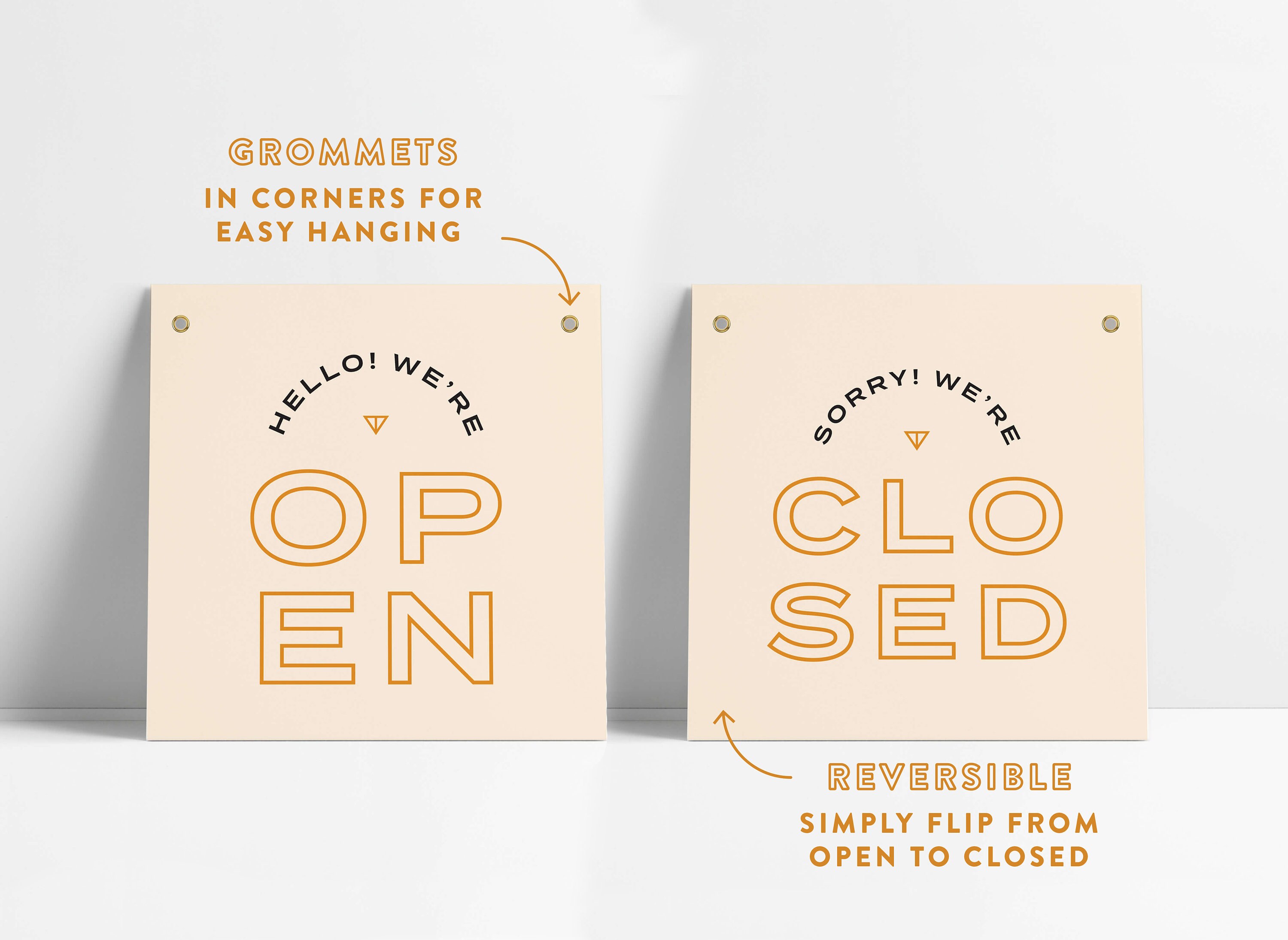 Reversible Minimal Mid-century Modern Open Closed Small Business ...