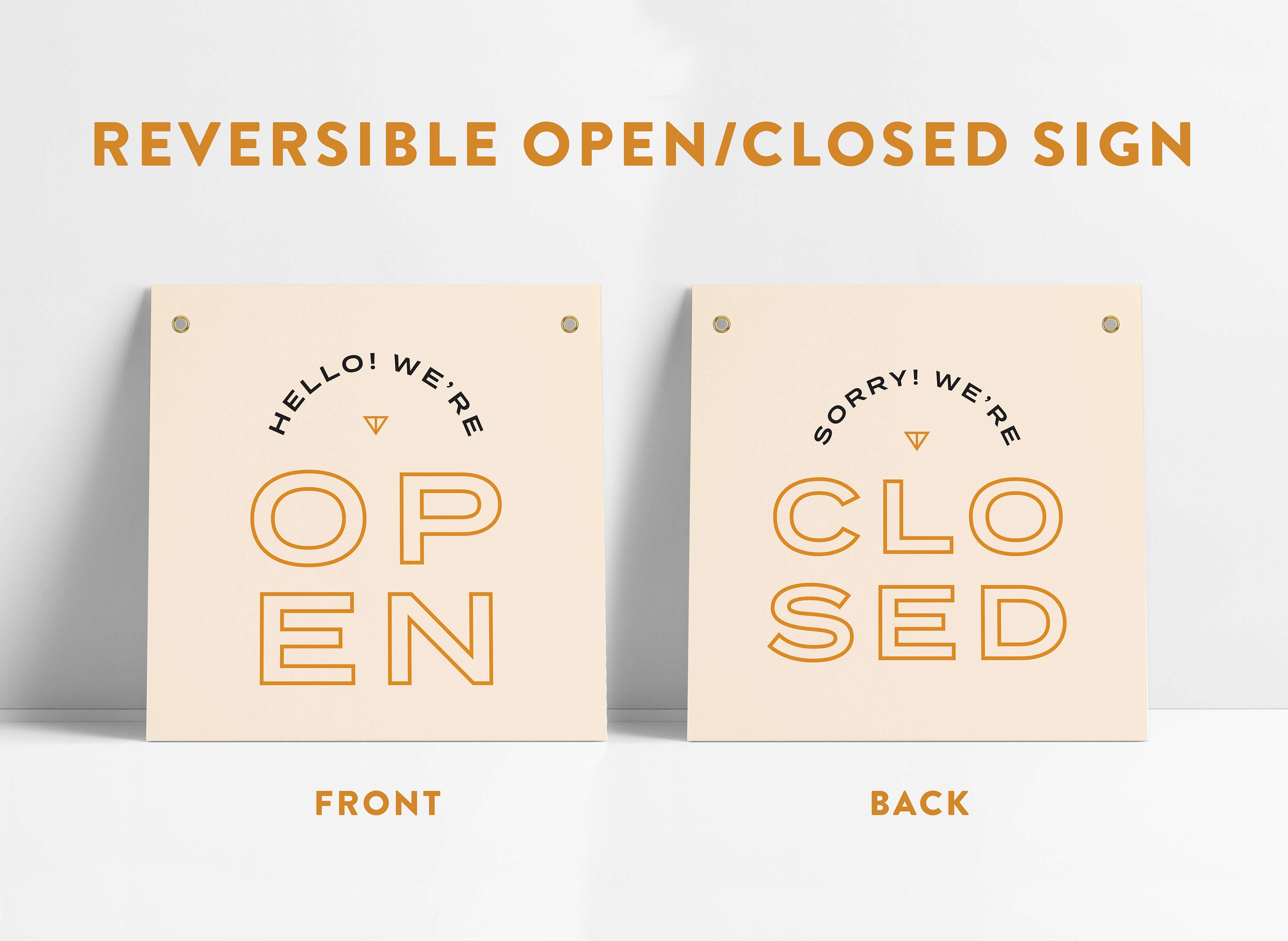 Reversible Minimal Mid-century Modern Open Closed Small Business ...