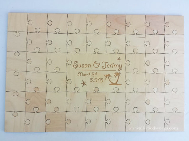 Rustic Monogram Guestbook puzzle 32-400 Piece Wedding for Weddings Laser Cut /& Engraved Wedding Puzzle Guest Book Guest Book Puzzle