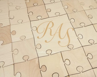 Wedding Puzzle Guest Book (Monogram) 32-400 Piece Wedding for Weddings, Guest Book Puzzle, Guestbook puzzle, Rustic, Laser Cut & Engraved