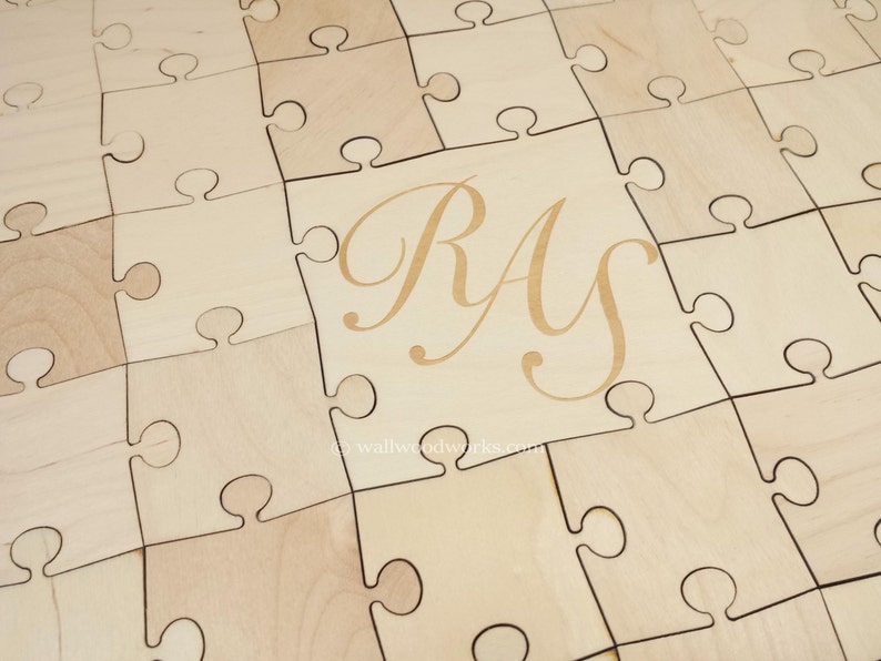 Rustic Monogram Guestbook puzzle 32-400 Piece Wedding for Weddings Laser Cut /& Engraved Wedding Puzzle Guest Book Guest Book Puzzle