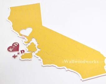 Wedding Guest Book Puzzle State Shaped 10-50 Pieces (Size - Medium) - A State Shaped Wedding Idea for Wedding Receptions or Bridal Showers