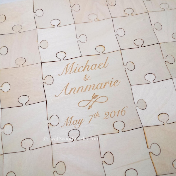 Wedding Puzzle Guest Book (Infinity Arrow) 32-400 Piece Wedding for Weddings, Guest Book Puzzle, Guestbook puzzle, Rustic, Laser Engraved