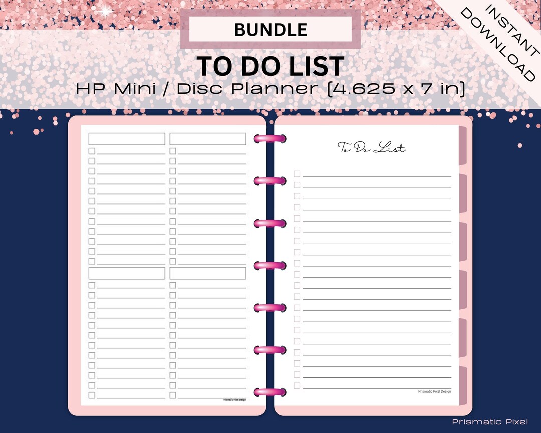 MINI Happy Planner TO DO List, Mini Happy Planner Checklist, Happy ...