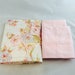 Vintage Pink Flowered Full Sheet Set, Full Flat Sheet and Pillowcases in Pink