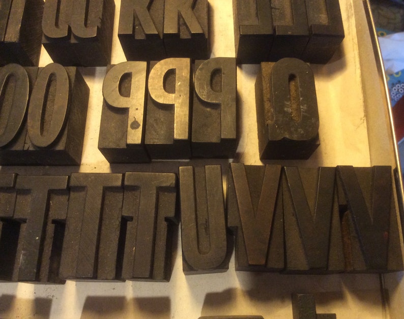 1950s Block Lettering Vintage Futura Letterpress Letters: 1950s Printer's Wood Block Type (1 ...