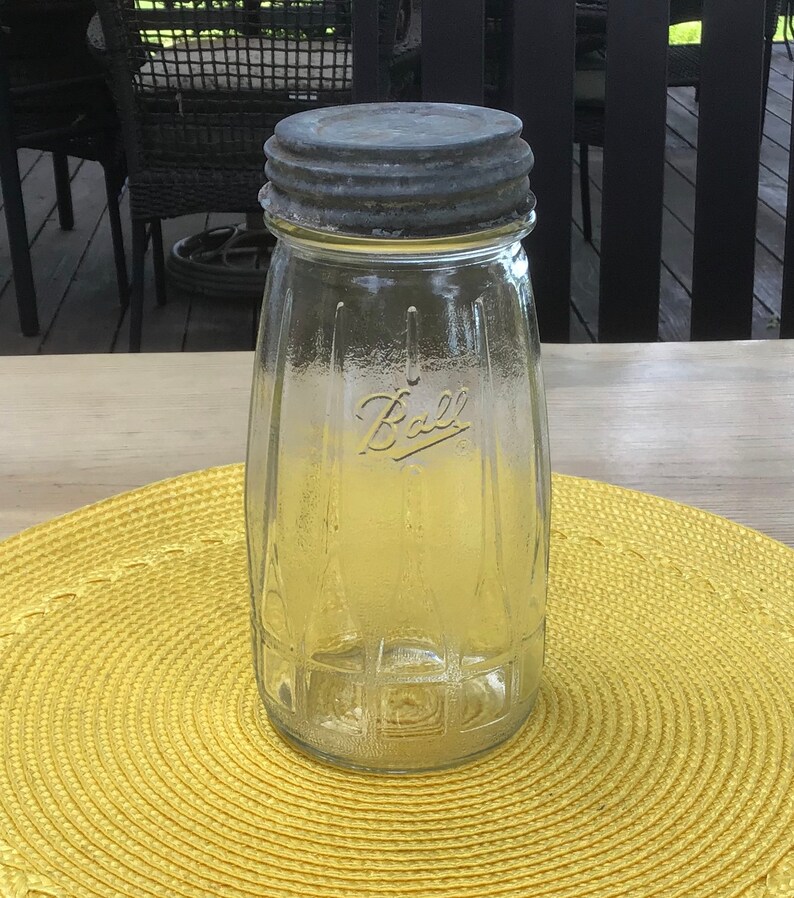 Vintage Rare Ball 26 Ounce Clear Canning Jar w Zinc Lid Oldie Etsy