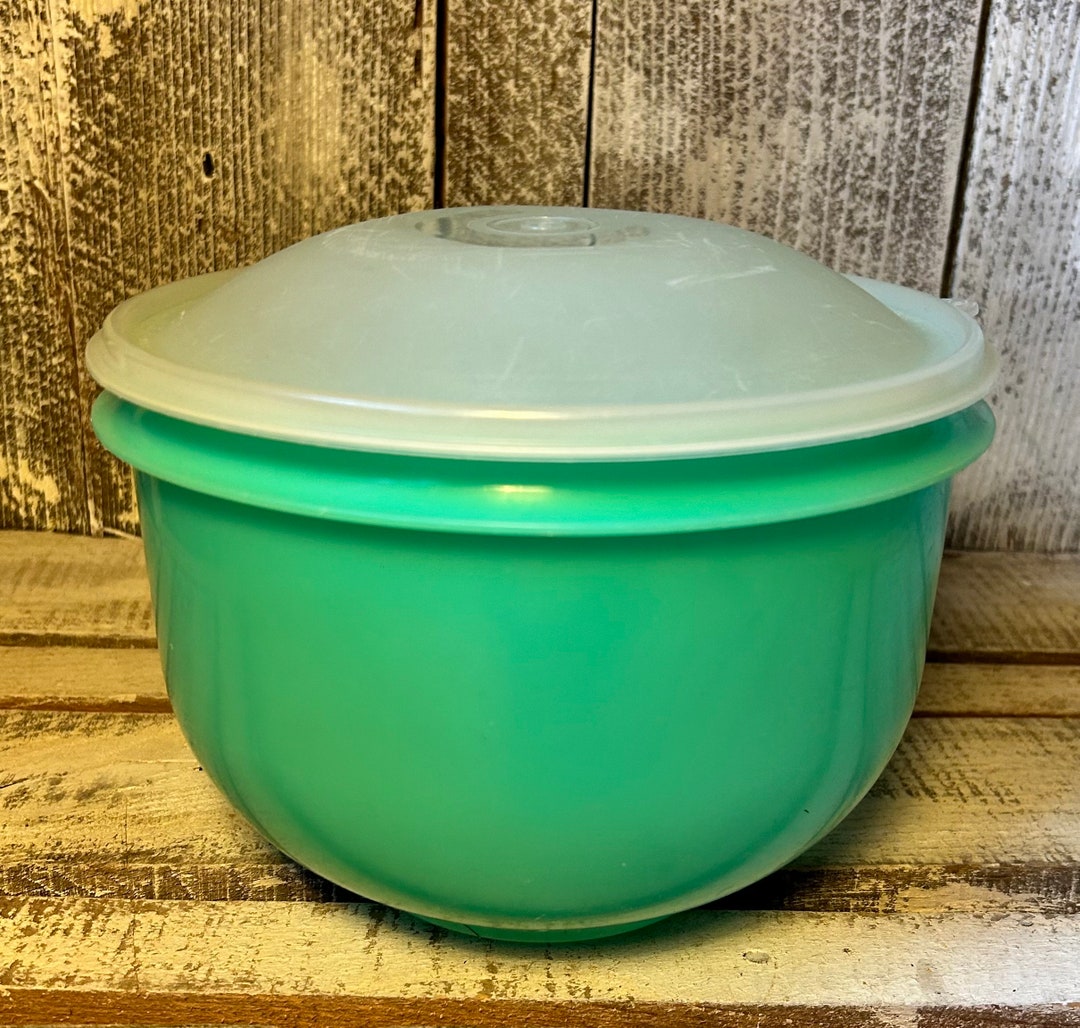 Vintage Tupperware Lettuce Keeper Crisper 1424 Green W Clear Etsy