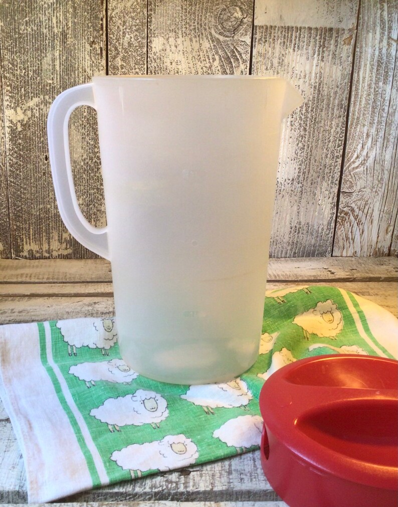 Rubbermaid 1 Gallon Pitcher w Red Lid , Unbreakable Lg Drink Pitcher immagine 4