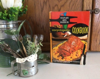 Vintage Culinary Arts Encyclopedic Cookbook 1976, Farmhouse Kitchen Decor, Retro Kitchen Decor