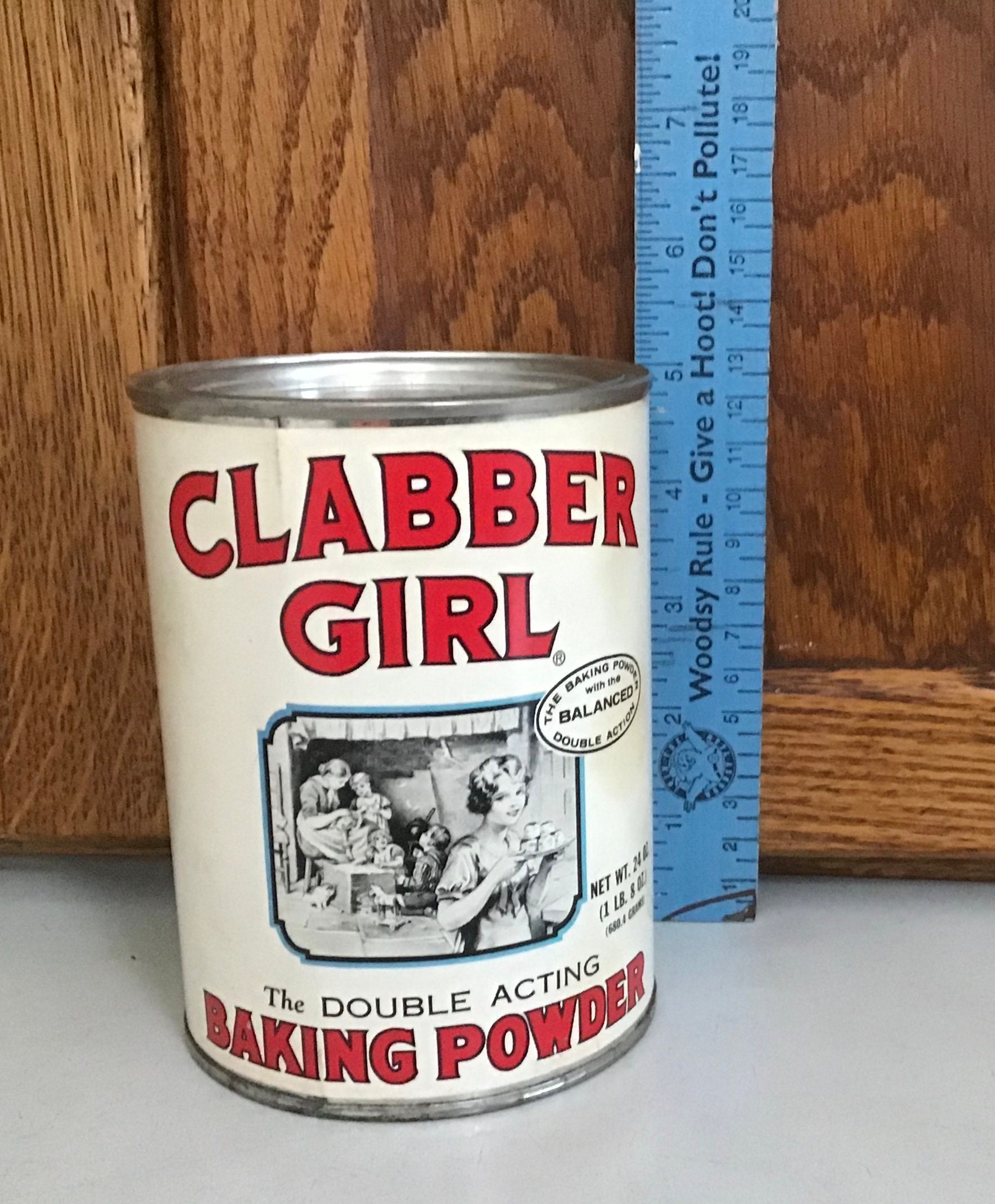 Vintage Clabber Girl Baking Powder Can W Paper Label 24 Oz Etsy