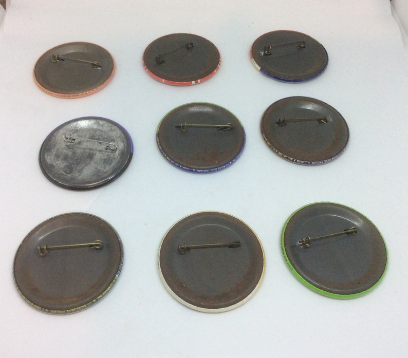 Bald is Beautiful Button, Hippie Boho Pins 9 Pin Back Button Pins from 1970s Backpack Clothing Accessories