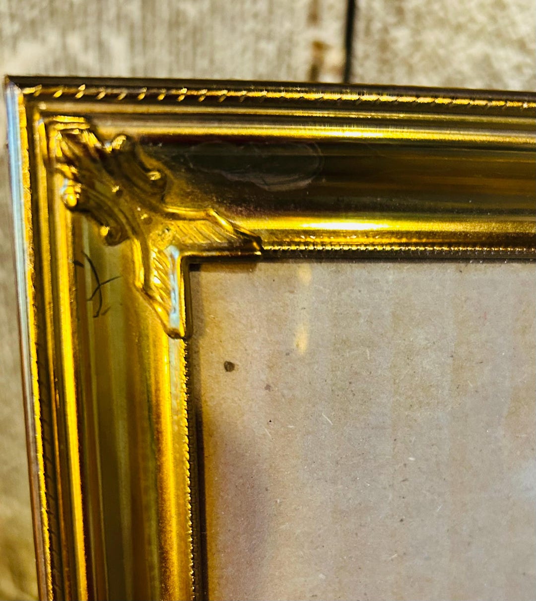 Vintage 8 X 10” Picture Frame Decorative Gold Tone Metal W Velvet Back ...