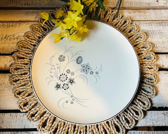 Vintage MCM Dinner Plates Taylor Smith and Taylor (TS&T) Silver Mist  Pattern (Set of 2 plates)
