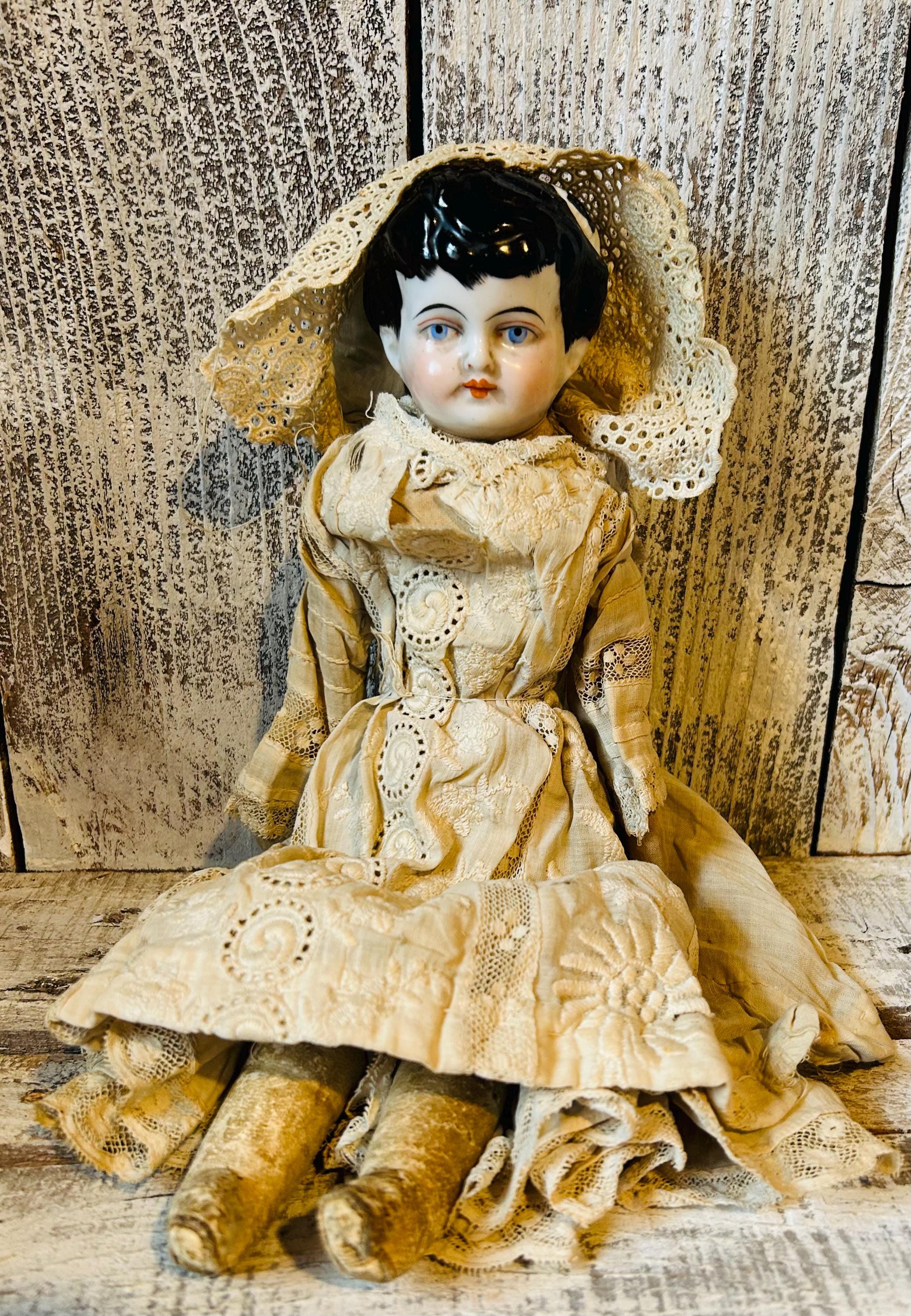* vintage doll's head ୨୧ ブロンスの髪チャイナヘッドさん vintage doll's head ୨୧ ブロンスの髪チャイナヘッドさん