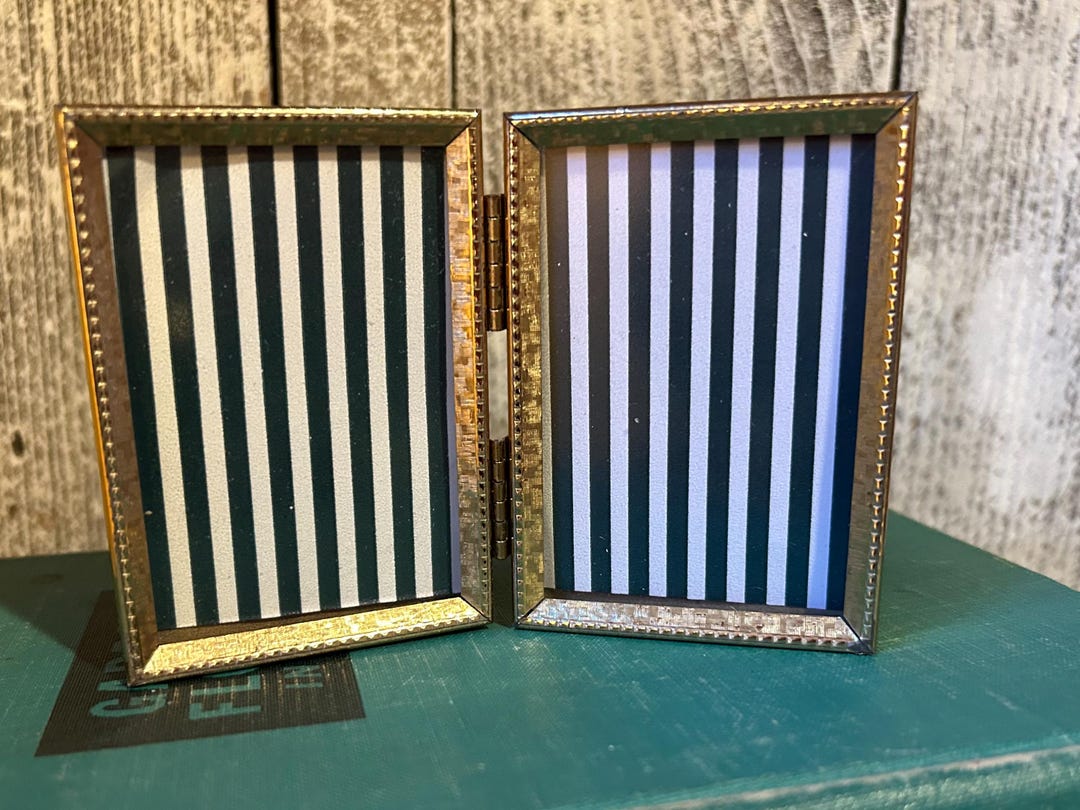 Vintage Gold Tone Bifold Picture Frames 2 X 3”: Hollywood Regency ...