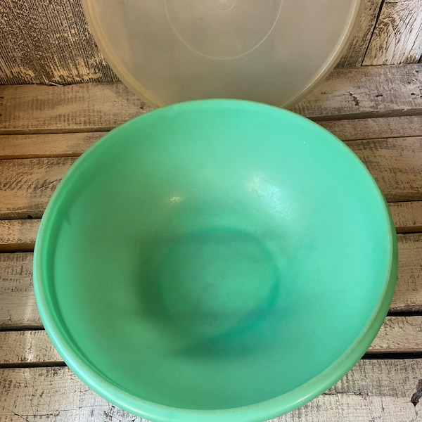 Vintage Green Tupperware Bowl Etsy
