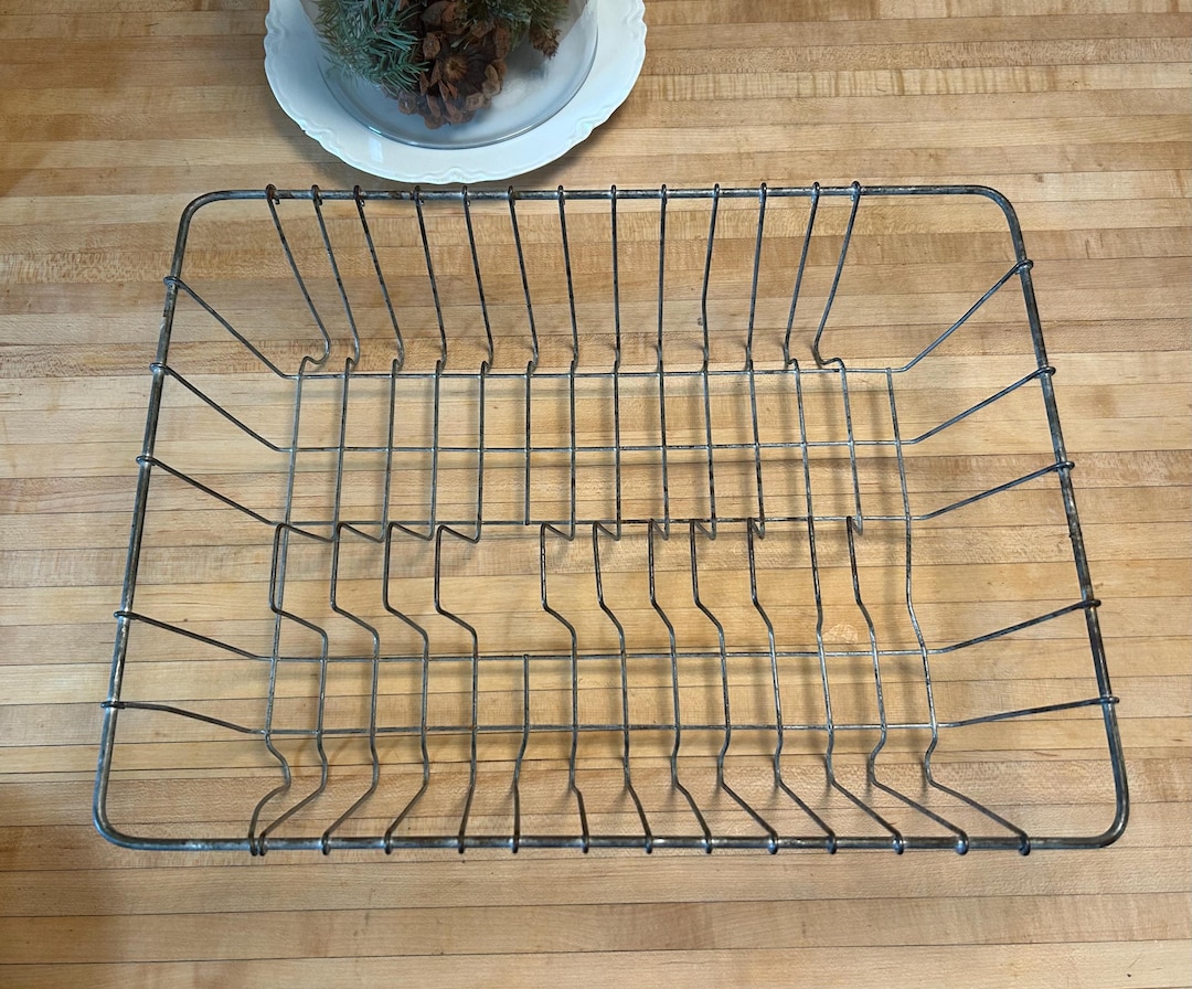 Vintage Wire Dish Drainer Drying Rack , Farmhouse Primitive Kitchen ...