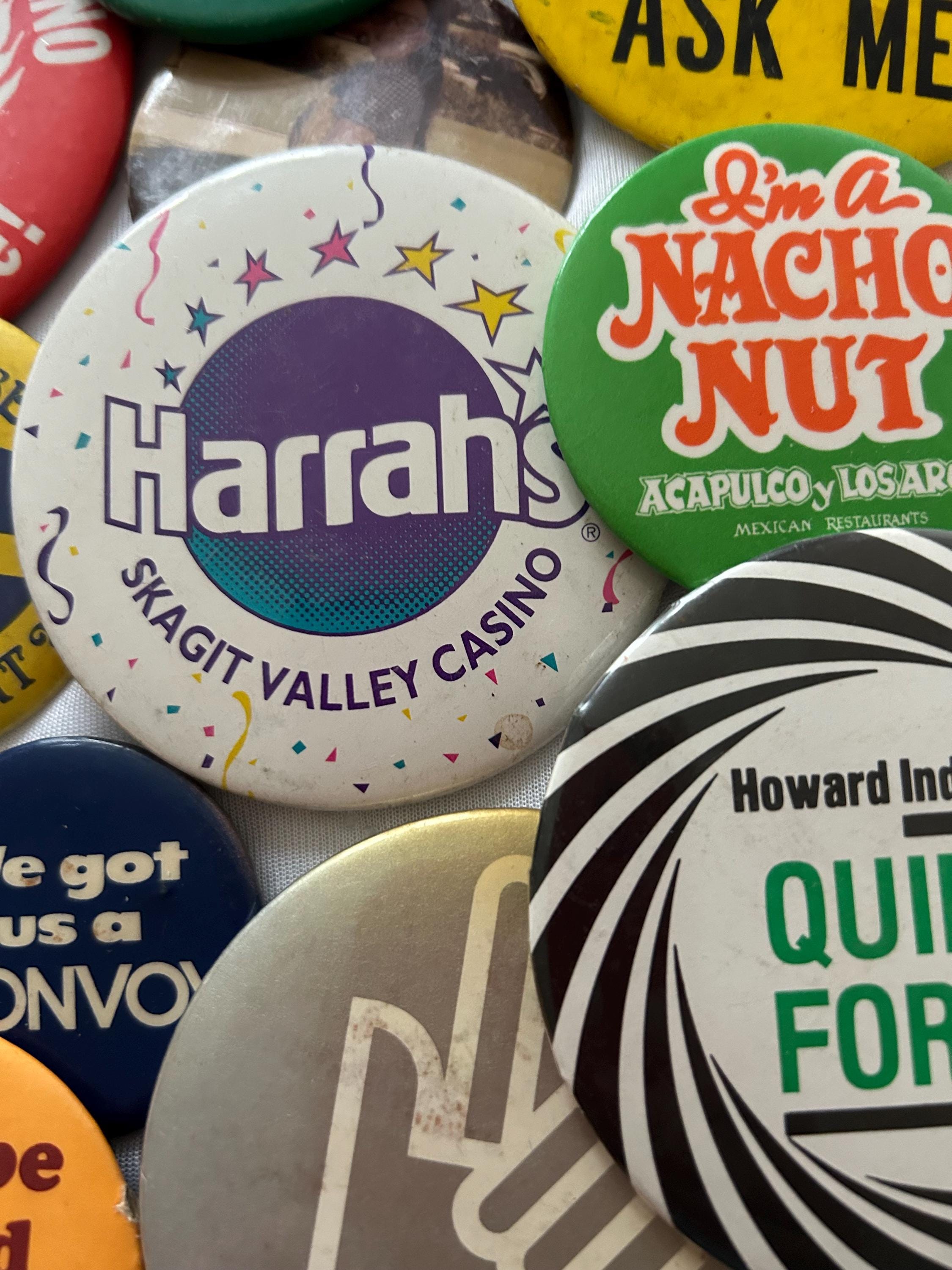 Vintage Pinback Button Collection: 1960s-90s Political, Comedy