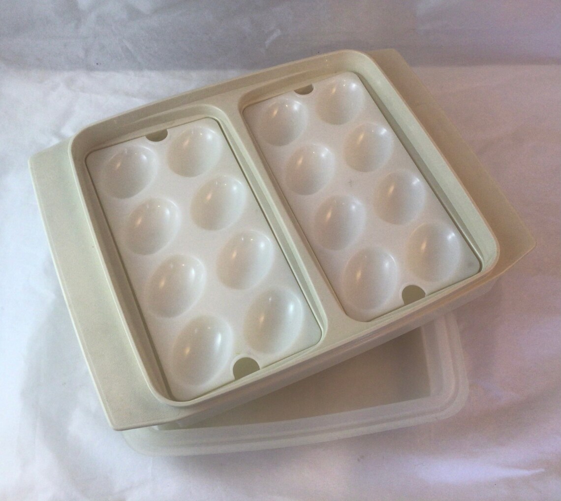 Vintage Tupperware Deviled Egg Tray 723 Beige Tupperware Etsy