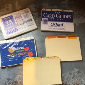 Oxford Poly Index Card Guides- A-Z or Monthly, 4x6, 5 Tab, Assorted