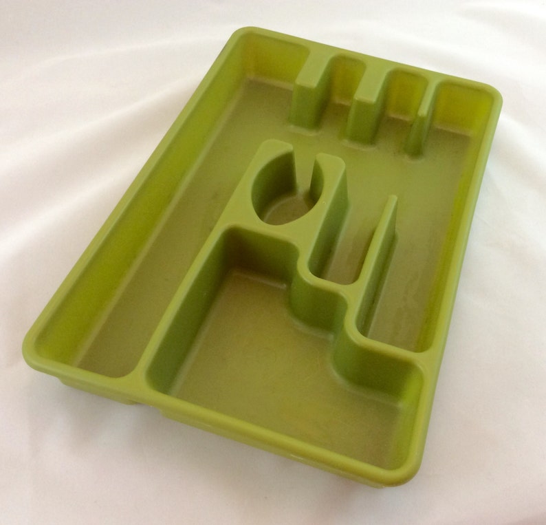 Vintage Rubbermaid Silverware Tray In Avocado Vintage Green Etsy