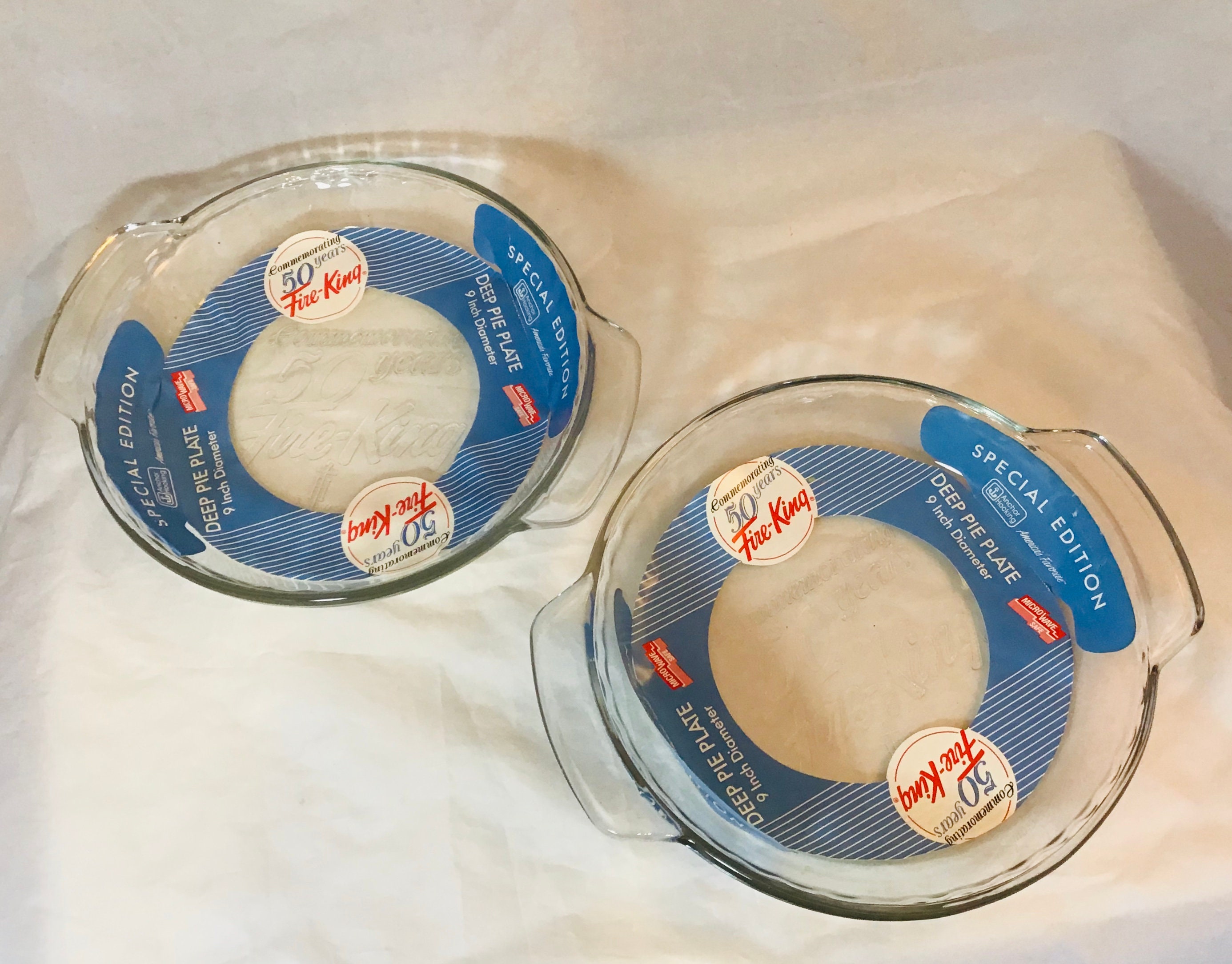 Vintage Fireking Pie Plate Commemorating 50 Years 9 Deep Etsy
