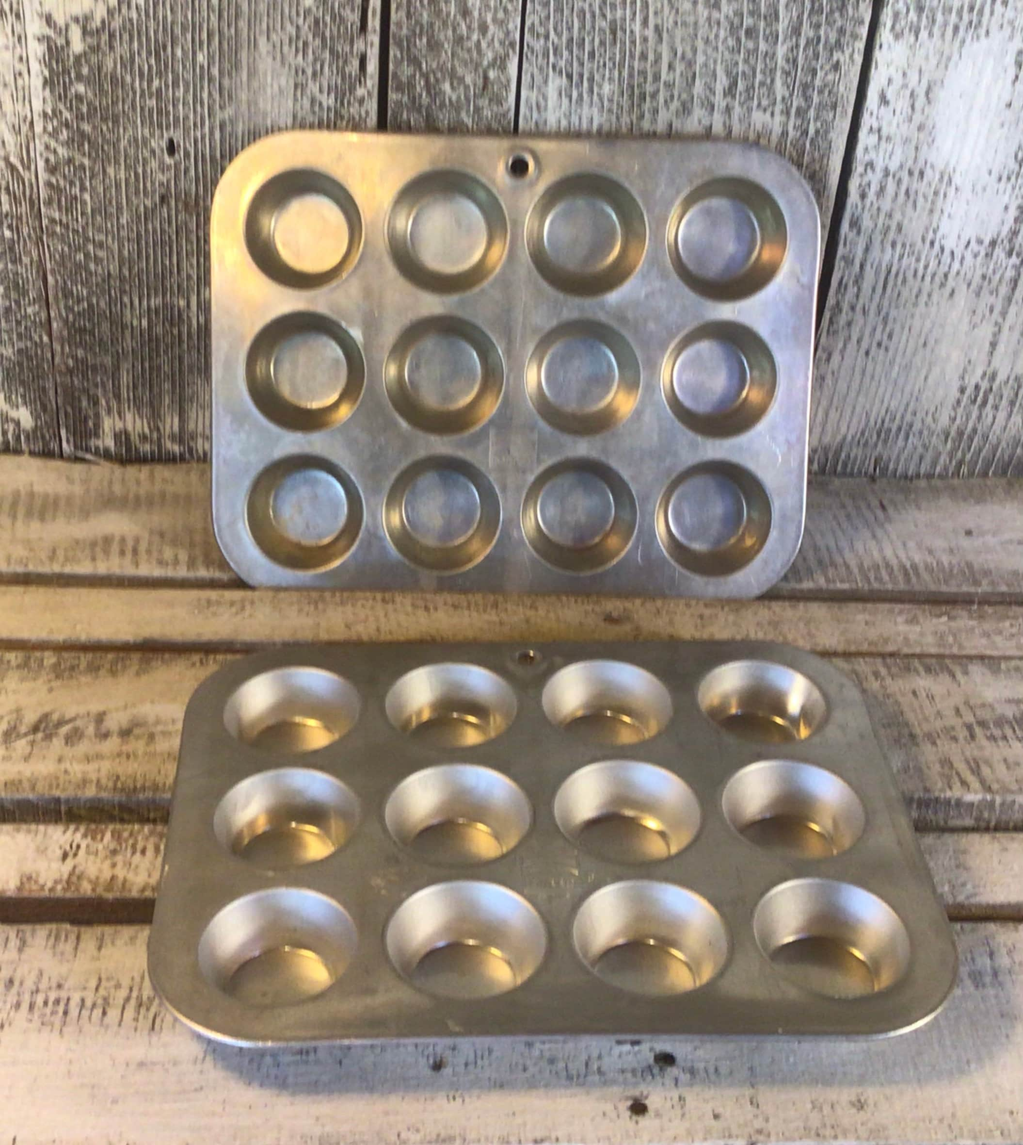 Vintage Pair Mini Muffin Tins Kitchen Pride by Mirro, Aluminum