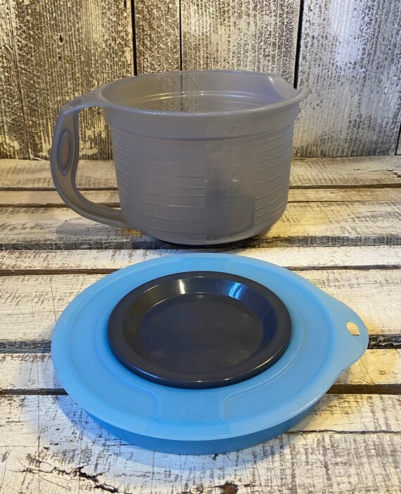 Vintage Tupperware Impressions Blue Bowl W Lid 3095, Tupperware Multi  Purpose Mixing Serving Storing Bowl 